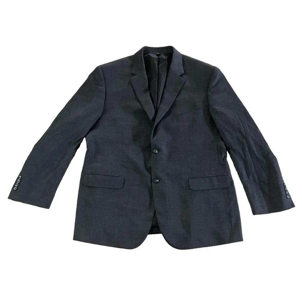 Jos A Bank Dark Gray Blazer Men's 46R Wool Spandex Blend 1905 Brrr Comfort